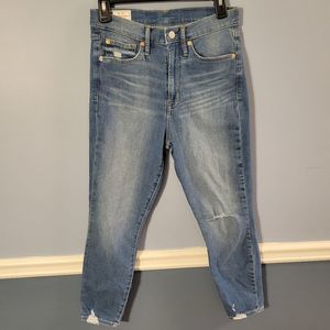 GAP true skinny ankle sky high distressed jeans